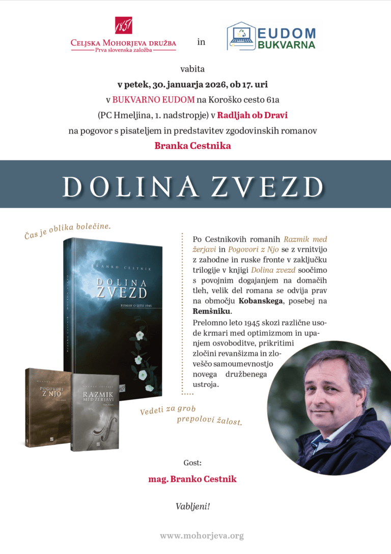 VABILO na pogovor s pisateljem in predstavitev zgodovinskih romanov BRANKA CESTNIKA - 30.1.2026 Radlje ob Dravi